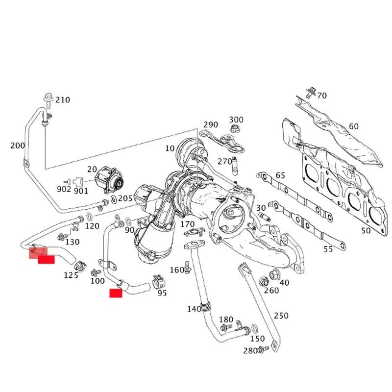 A2702030800 A2702030900 Chladicí hadice pro přeplňovaný motor pro Mercedes Benz 2702030800 2702030900 Hadice chladicí vody