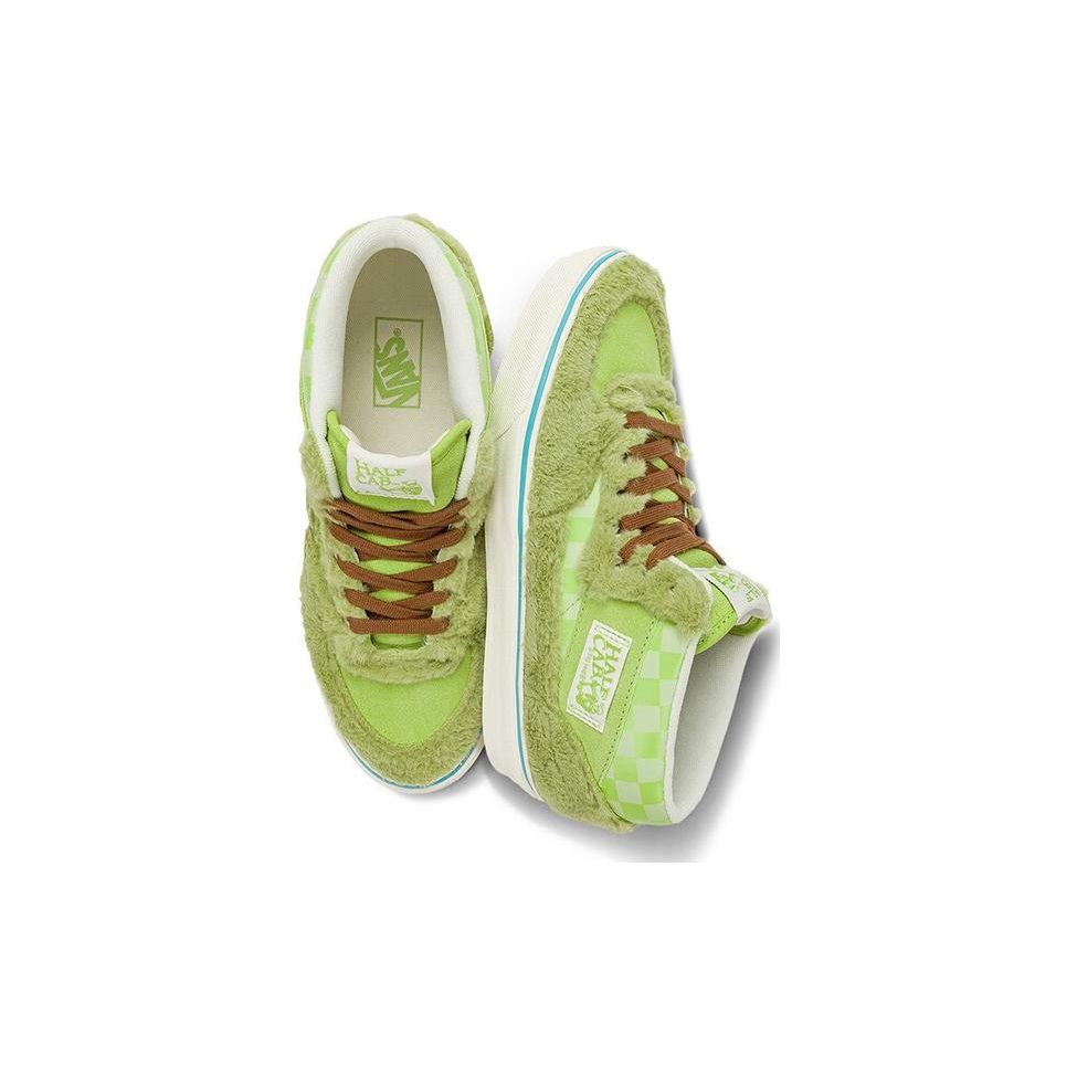Vans Half Cab Round Toe Comfortable Stylish Wrap Mid-Top Skate Shoes Unisex Skate Shoes Green VN000CMUDTM