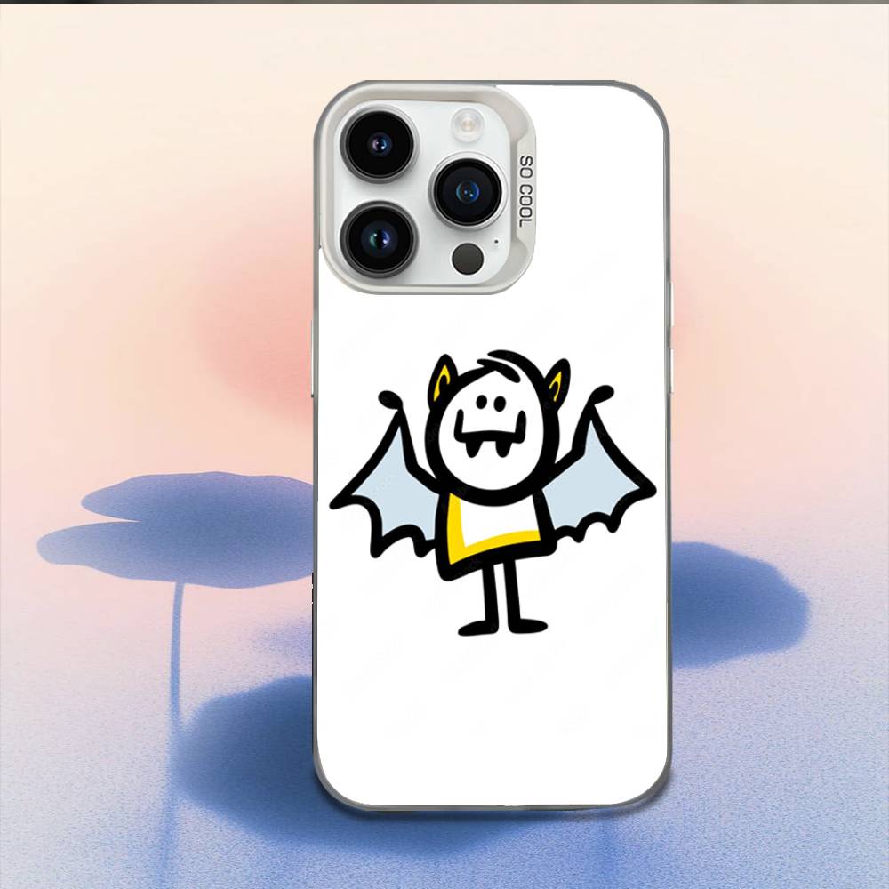 Cartoon Stickman Matchman Phone Case For iPhone 17,16,15,14,13,12,11,Mini,Pro,E,MAX White Candy Matte Shockproof Cover