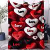Pink Fluffy Love Heart Blanket  Soft Throw for Kids Room Sofa Bed Camp Living Cute Decor Ideal for Family  Love Enthusiasts