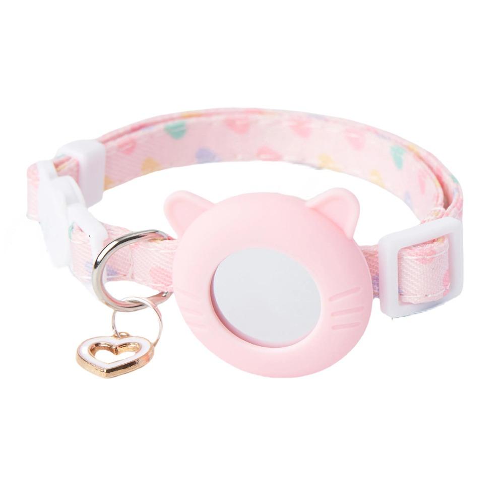 Adjustable Cat Tracker Collar for AirTag Holder Safety Buckle Silicone Protective Case Anti-Lost Pet Cat Tracking Collar