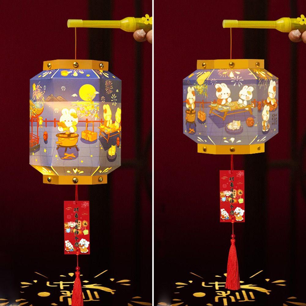 Handmade Portable Rabbit Lantern Glowing Handheld Rabbit Lantern  New Year