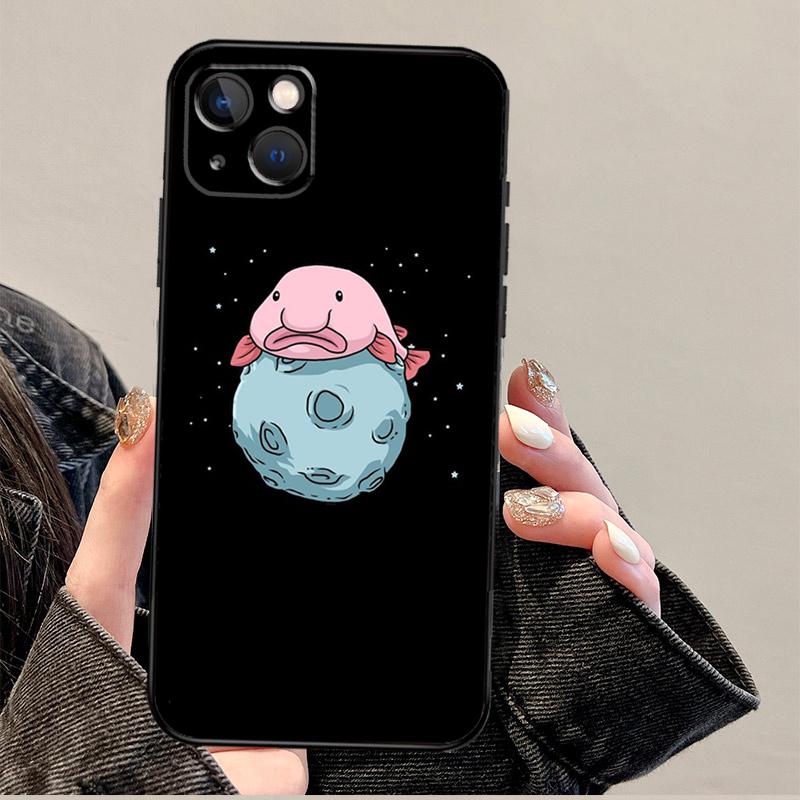 Cartoon Blobfish Phone Case For iPhone 17 Pro Max 17 Air 14 13 12 11 15 16 Pro Max mini 16 Plus 16e Cover