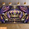Lila Gold Krone Geburtstag Hintergrund, Königlicher Hintergrundstoff, Party Dekoration