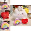 Adorable Cartoon Rainbow Plush Pillow Soft Cloud Heart Shaped Stuffed Toy For Home Decor