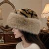 Neue Plüschmütze mit Tigerfellmuster, hochwertige warme Herbst- und Winter-verdickte Mode-Leopardenmuster-Schirmmütze, vielseitige Plüsch-Mongolenmütze