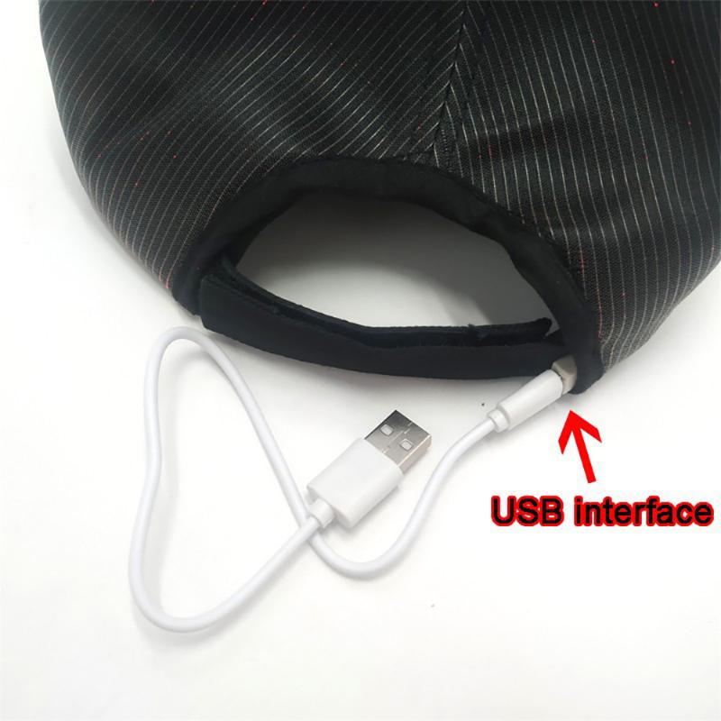 New LED Fiber Optic Luminous Hat Black and White Couple Luminous Outdoor Luminous Cap Baseball Cap Performance Cap
