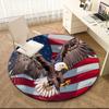 1pc American Bald Eagle Poster Round carpet Painted Printed circular carpet, home door mat, outdoor travel protection carpet
