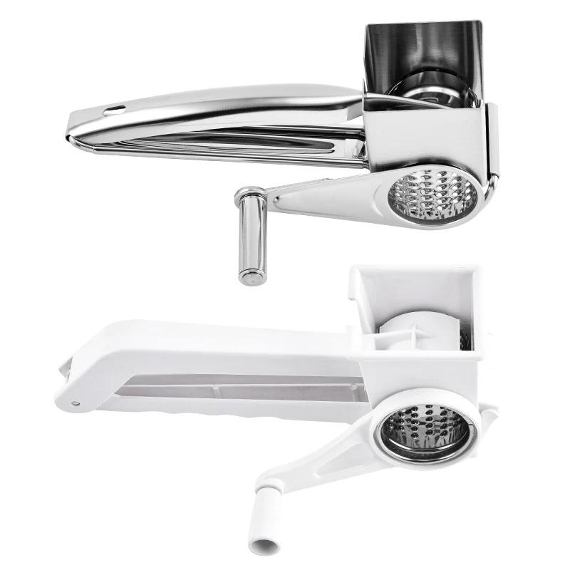 Handheld Rotary Cheese Grater Cheese Hand Grater Kitchen Craft Stainless Steel Cheese Vegetable Grater Shredder With Handle