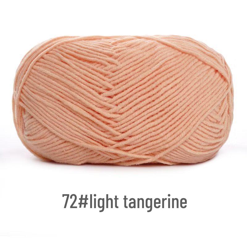 Su He 4-Strand Combed Cotton Yarn for Handmade Knitting: DIY Milk Cotton for Dolls, Cushions, and Blankets.