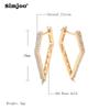SIMJOO Zircon Geometric Earrings for Women with Stylish Simple Rose Gold Design Earrings
