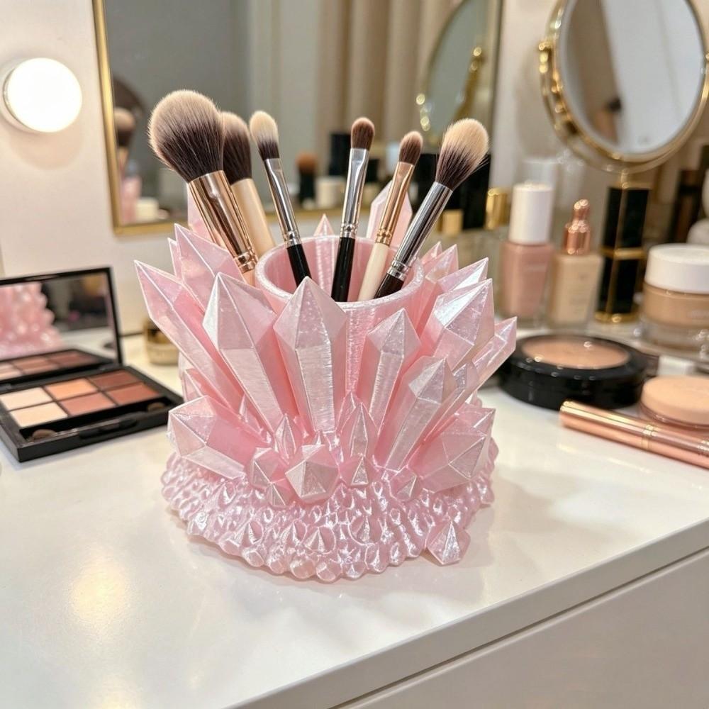 Creative 3D Printed Pen Stand Plastic Desktop Organizer Sweet Style Makeup Brush Storage Box Girl