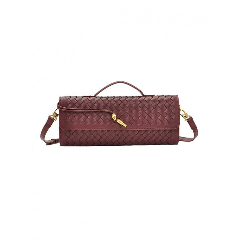 [Strict Selection] Niche Woven One-Shoulder Dinner Baguette Bag Fashionable Horizontal Clutch Bag Versatile Women'S Oblique Span Bag