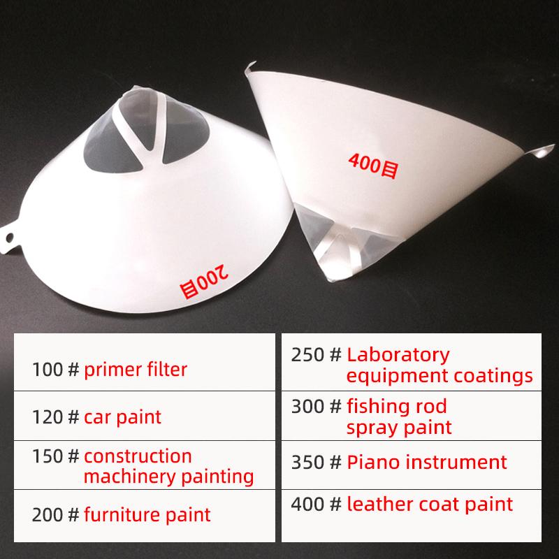 Spray Paint Filter Paper Funnel Disposable Paint Stain Filter Paper Filter Screen Funnel 100/120/150/200/250/300/350/400