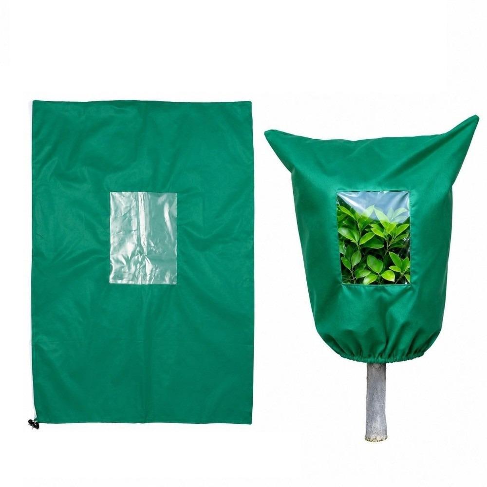 Non‑woven Plant Frost Protection Cover Breathable View Window Plant Protection Bag with Zipper Drawstring Anti-Frost