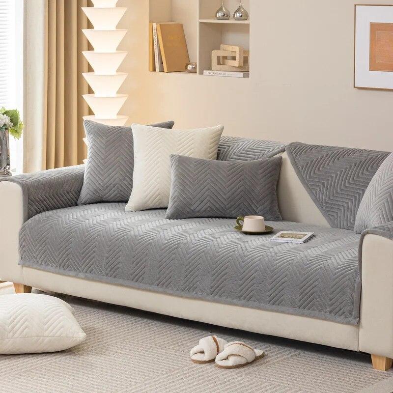 Thicken Plush Sofa Slipcover Universal Non-slip Plush Sofa Towel Couch Cushion Pets Kid Mat Sofas Towel for Living Room Decor
