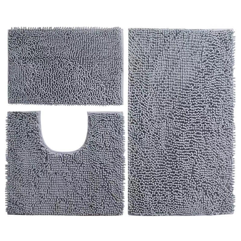 Mat Fashion Wool Comfortable Simple Toilet Bathroom Absorbent Set Threepiece