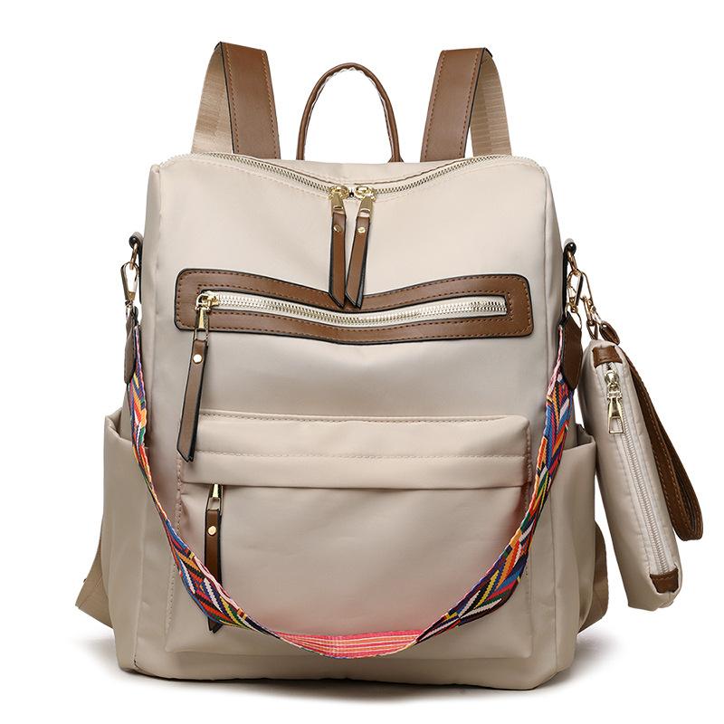 Retro Backpack Korean Style Fashion Backpack European and American Retro Texture Slanted Bag Large Capacity Backpack