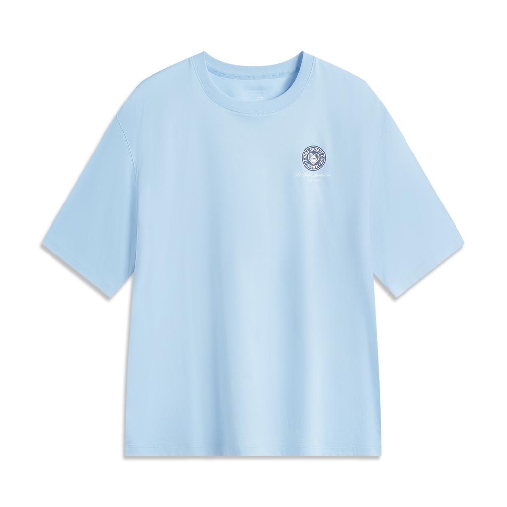 Li-Ning Sports Lifestyle Series Letter Print Comfortable Simple Loose Drop Shoulder Round Neck Short Sleeve T-Shirt Women T-Shirt AHSV458-3