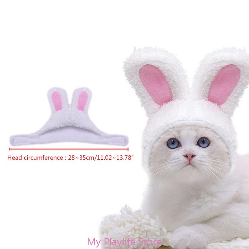 Funny Pet Dog Costume Warm Rabbit Hat New Year Party Christmas Cosplay Accessories Photo Props Headwear
