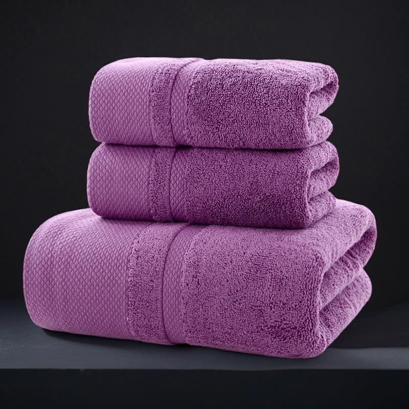 Pure Cotton Class A Soft Absorbent Embroidered Bath Towel - Luxurious, Thickened for Adults