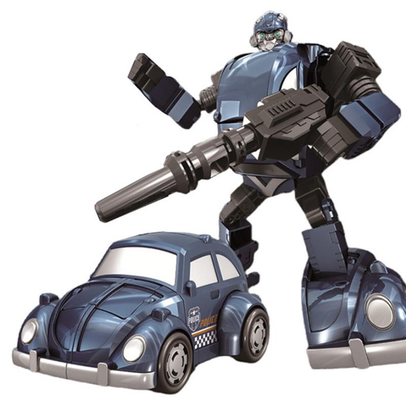 19CM Cool Transformation Toy Robot Car Boy Anime Action Figures Plastic Engineering Model Classic Kids Gift ZZKJ ABS Poseable Articulated Scale