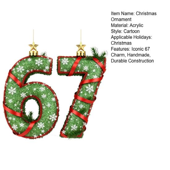 67 Funny Christmas Ornaments 2025 Handmade Santa Ornament Six Seven Meme Decoration Rearview Mirror Holiday Gift Decor