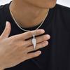 Men's Rose Wing Pendant Necklace,Never Fade Stainless Steel Wings Collars,Rock Punk Jewelry Gift