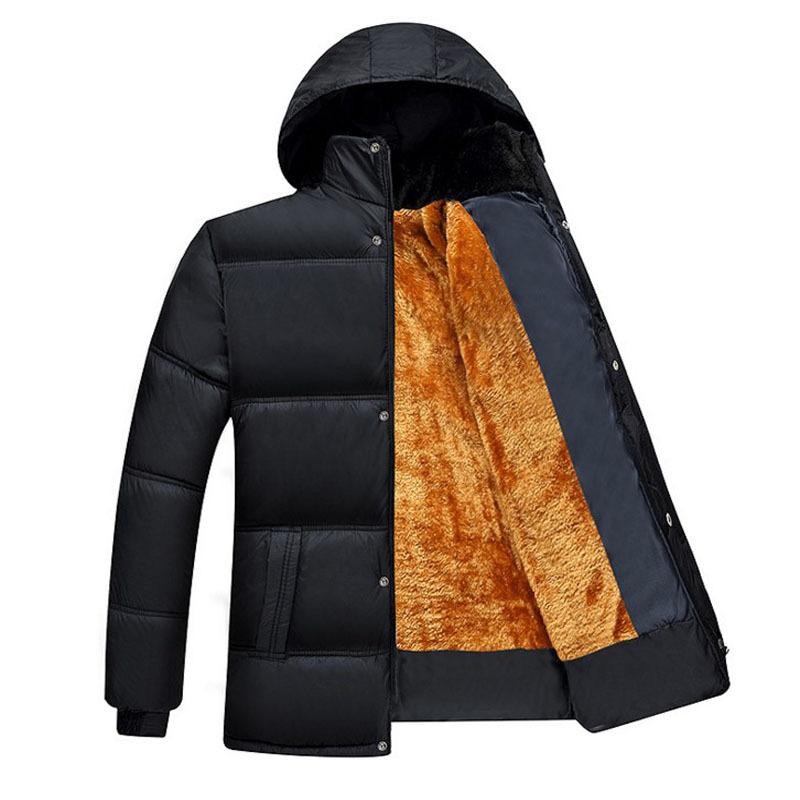 Winter Coat, Thickened with Velvet, Hooded, Plus Size Casual, Cotton Jacket, Men's Slim Fit Cotton Jacket, Coat, Cotton Jacket