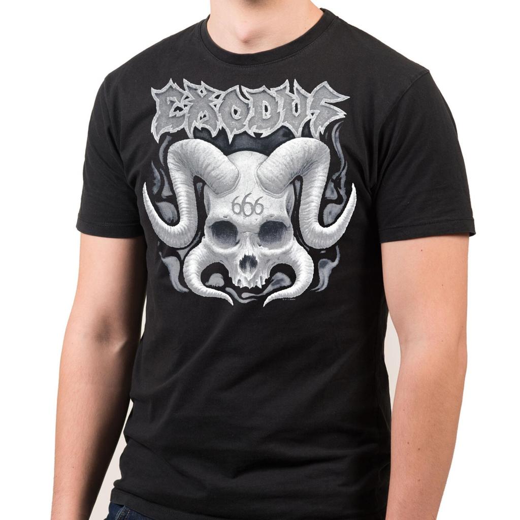 EXODUS Cd Lgo HORNED SKULL 666 Official SHIRT 2XL New Bonded Disaster Grata Kill