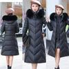 Women Winter Hooded Fur Collar Long Parkas Thick Warm Down Cotton Padded Jacket Women Casual Hoodies Coat Female Outwear