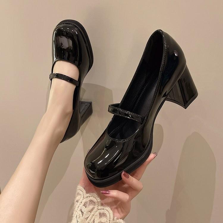 French High-heeled Mary Jane Shoes 2025 Spring and Summer New Retro Medium Thick Heel JK Single Shoes Fairy Style Fashion High Heels
