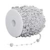 1 Roll Prl Bds Chain Artificial Prl Strand Trim String for Flower Wrth Wedding Bouquet Party Decoration