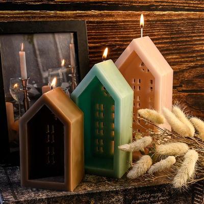 DIY Handmade Creative Glue Dropping Mold House Aromatherapy Candle Silicone Mold Gypsum Mold Cement Ornament Accessories