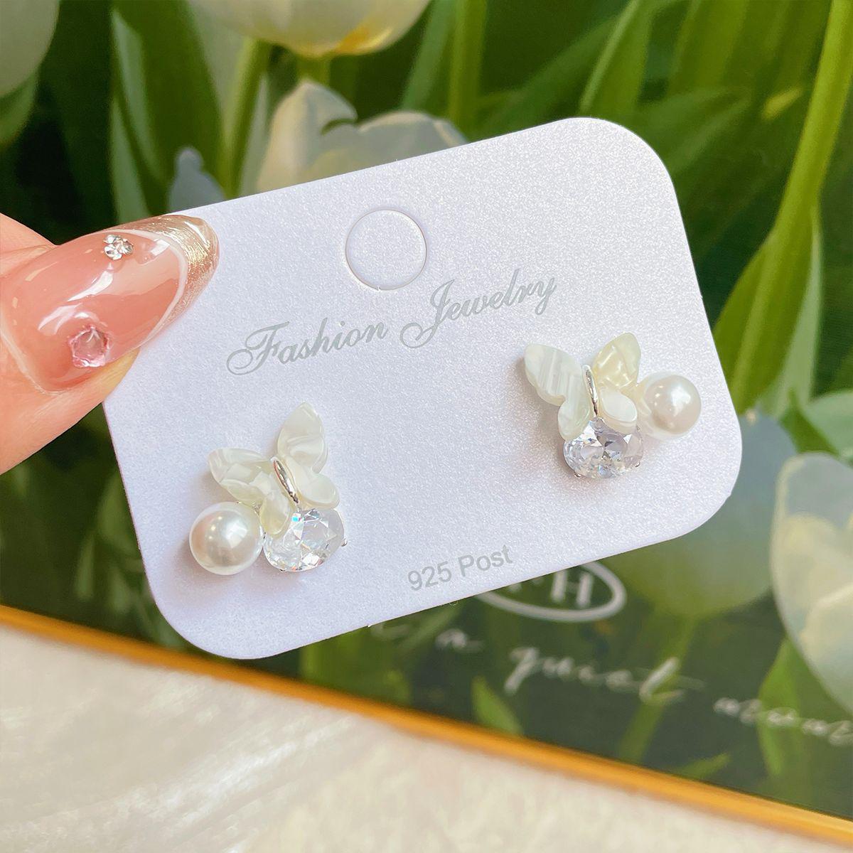 

Серебряные серьги-бабочки цвета мяты и зеленого цвета для женщин — небольшие, элегантный дизайн, новый китайский стиль.