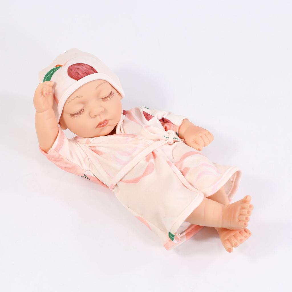 Mini 11-inch Reborn Doll with Closed Eyes, Simulation Baby Doll for Little Girls, Early Education Sleeping Doll