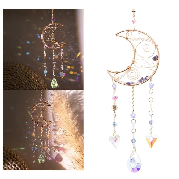 Moon Love Heart Charm Dreamcatcher Garden Window Decorations Crystal Pendant