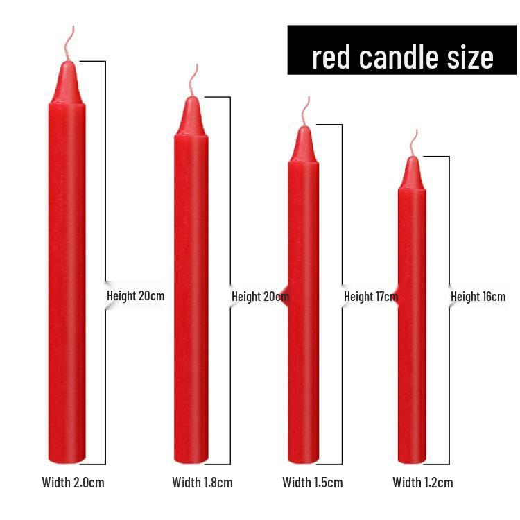 Red and White Long-Burning Smokeless Candles for Emergencies, Buddha, and Candlelight Dinners