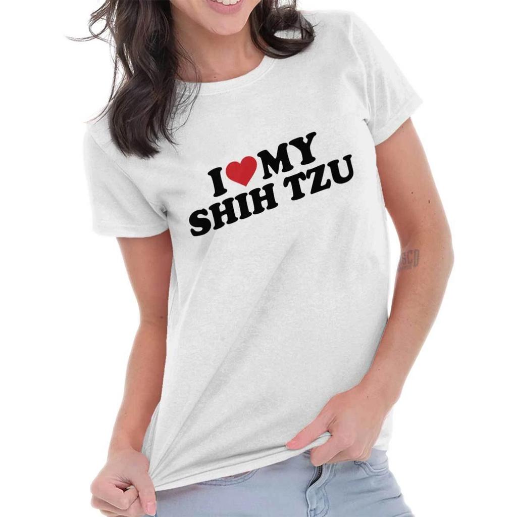 Ich liebe meinen Shih Tzu Hundebesitzer Beste Mama Papa Damen Oberteil Junior Grafik T-Shirt