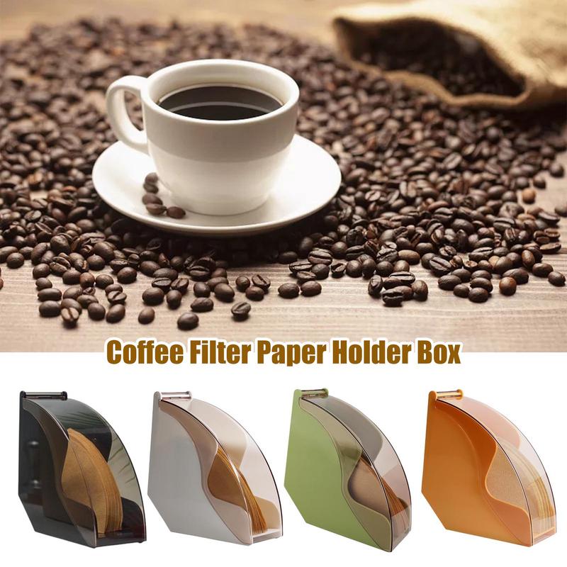 Triangle Coffee Filter Storage Cone Coffee Filters Storage Acrylic Triangle Coffee Filter Holder With Dustproof Cover Storage