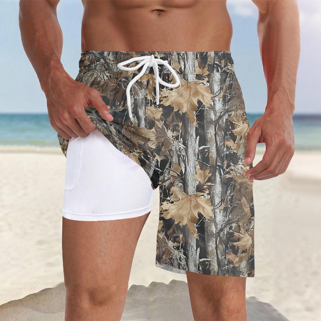 Men's Swim Quick-dry Beach Casual Swimming Trunks (With Pockets)