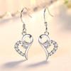 Silver-Plated Korean Style Sparkling Diamond Heart Earrings