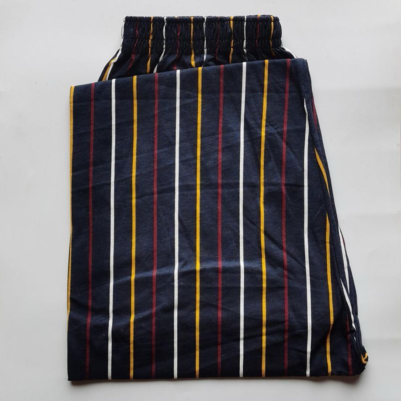 

Чоловіча бавовняна піжама - Вільні картаті штани з еластичною талією, великий розмір, смугастий дизайн для комфорту One Size