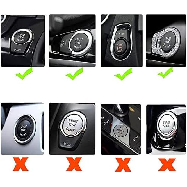 MICROCK Bling Engine Start Stop Ignition Button Cover for BMW 2 3 3GT 4 5 6 7 X1 X2 X3 X4 X5 X6 X6M M2 M3 M4 M5 M6 Series, Rhinestone Crystal