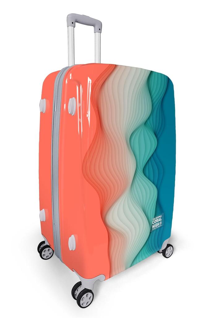 coral high Colorful Patterned PC Large Size Suitcase (70cm) 16803
