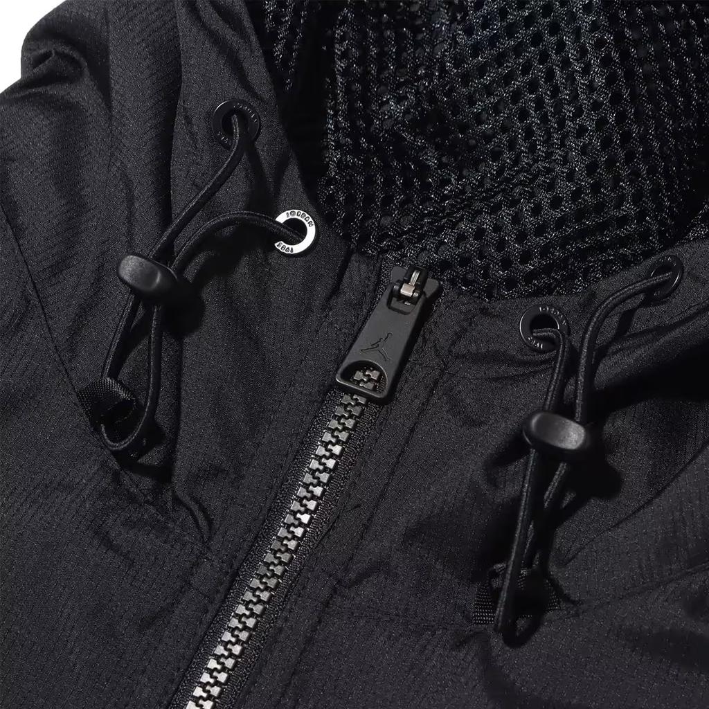 Air Jordan Logo Printing Loose Hooded Half Zipper Jacket Asia Sizing 'Black' Men's DJ0247-010