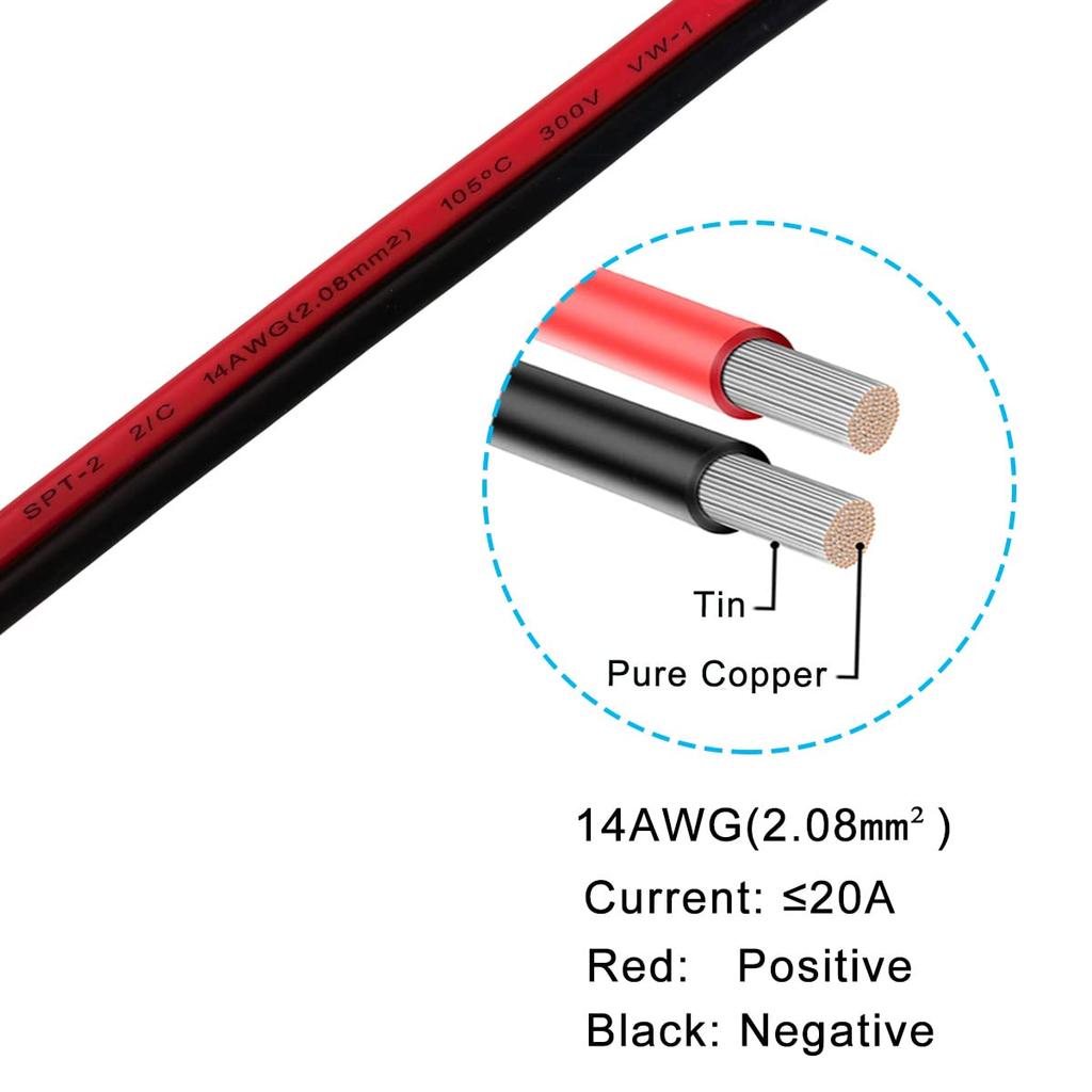 Liwinting SAE Male to DC 5.5mm x 2.1mm Male Adapter Cable SAE Connector Cable