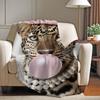 Trendige Rosa Retro Leopardendecke Warm Weich Geeignet für Schlafzimmer Sofa Bett Wohnzimmer Büro Reise Camping Geschenke