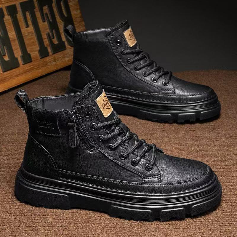 Soft Sole Soft Sole Autumn New Martin Boots Retro Men's Shoes High Top Leather Shoes Non-slip Shoes Casual Short Boots