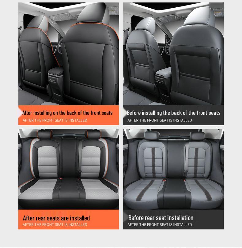 Bin Yue All-Season Leather Car Seat Cover, Full Surround, Universal Fit for Five Seats